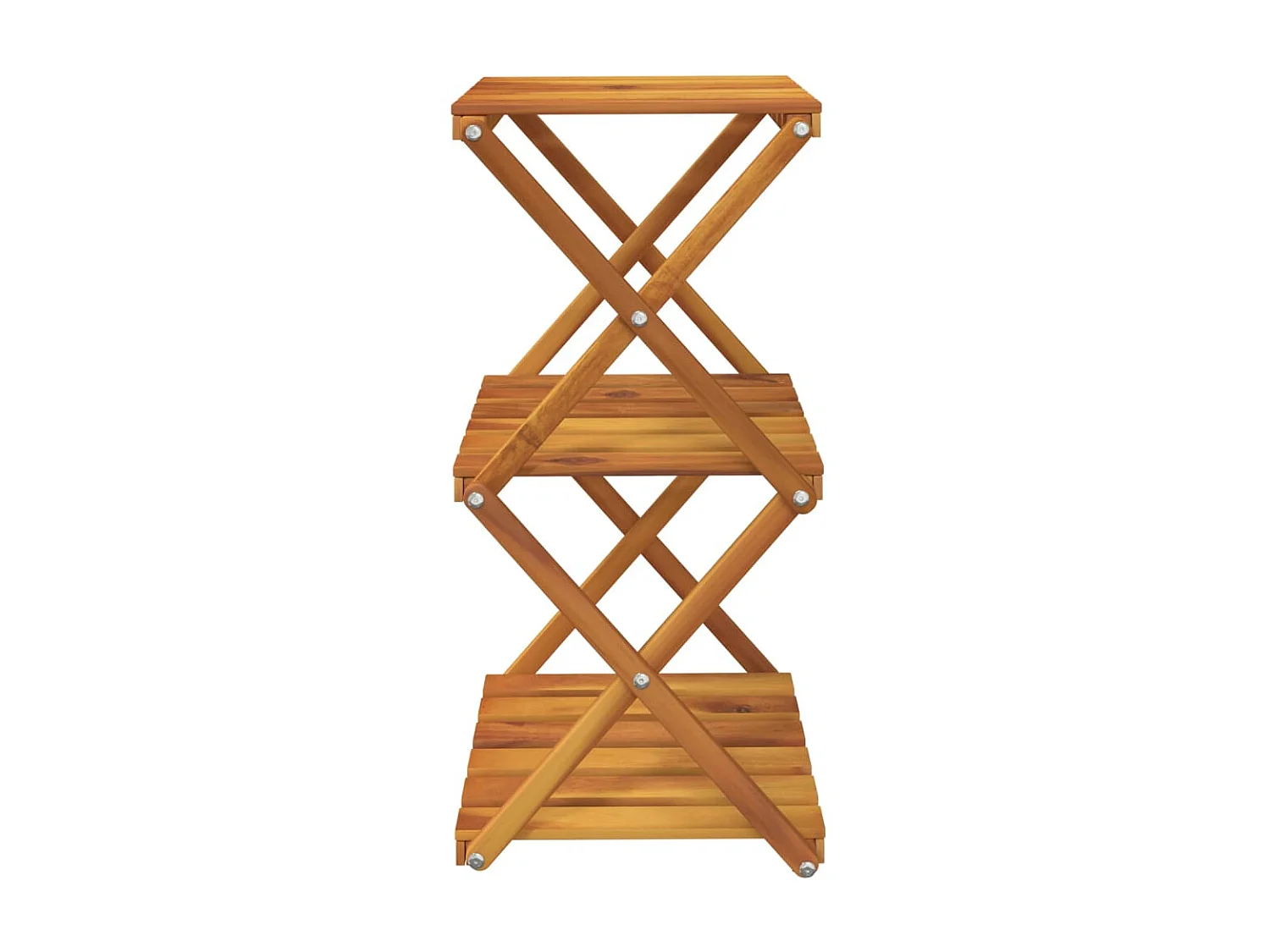 Étagère pliable à 3 niveaux Marron 43x31x63 cm Bois d'acacia OFR28551 BonneVie Meuble