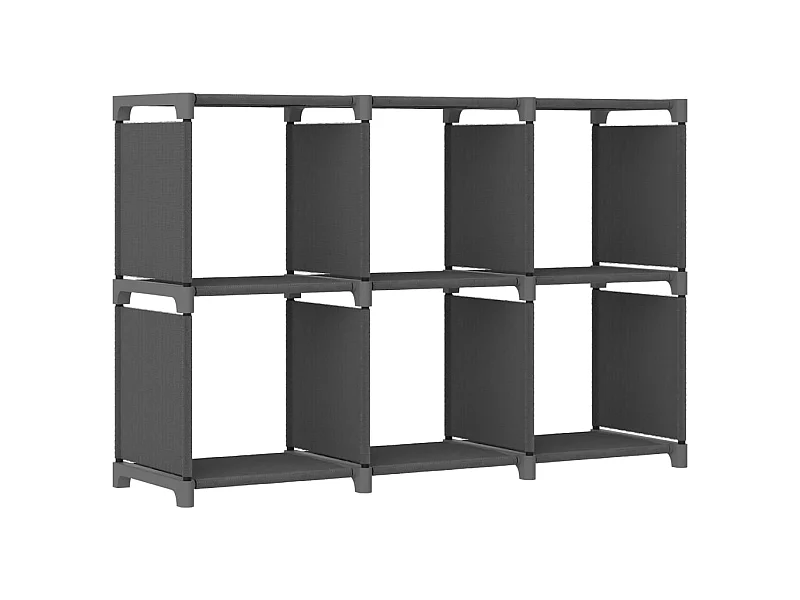 Estantería de 6 cubos de tela gris 103x30x72,5 cm ES232982