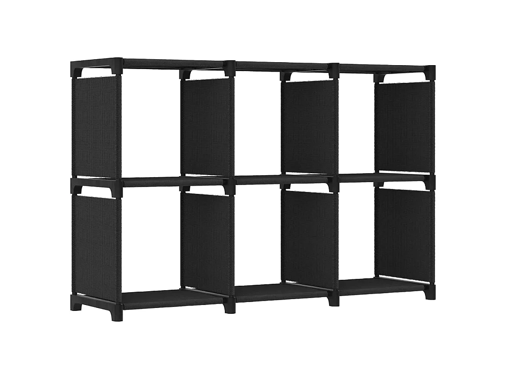 Étagère d'affichage 6 cubes Noir 103x30x72,5 cm Tissu OFR12670 BonneVie Meuble