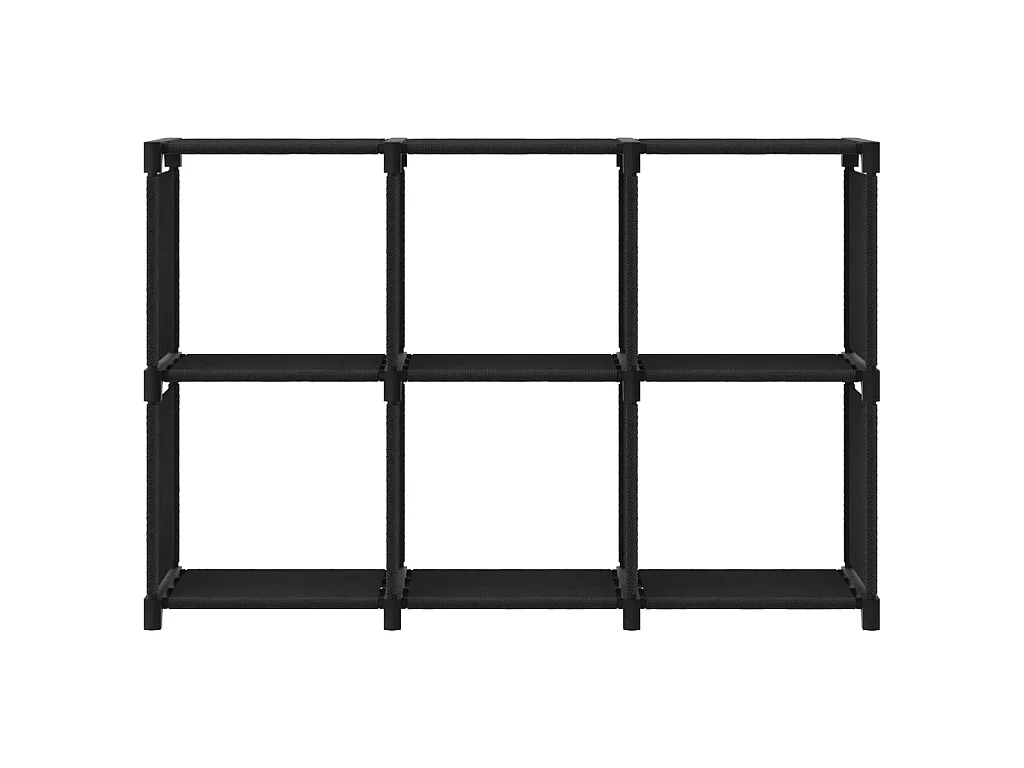 Étagère d'affichage 6 cubes Noir 103x30x72,5 cm Tissu OFR12670 BonneVie Meuble