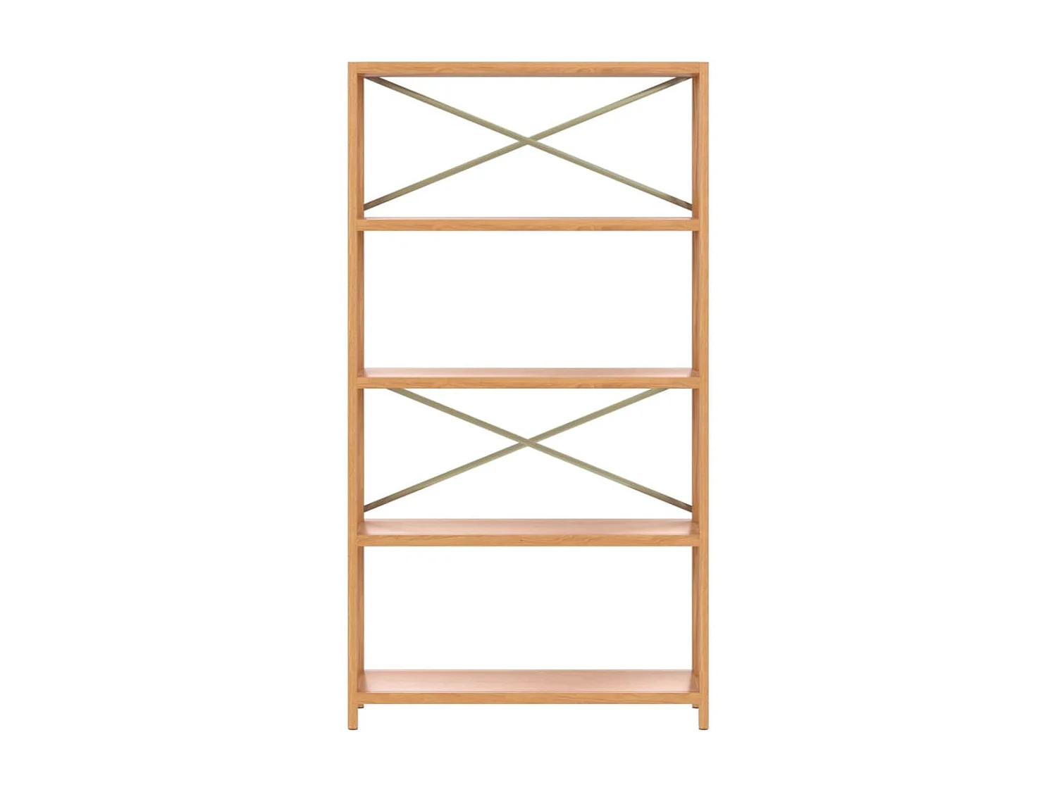 Étagère à 5 niveaux 80x30x146 cm bois de chêne massif OFR40754 BonneVie Meuble