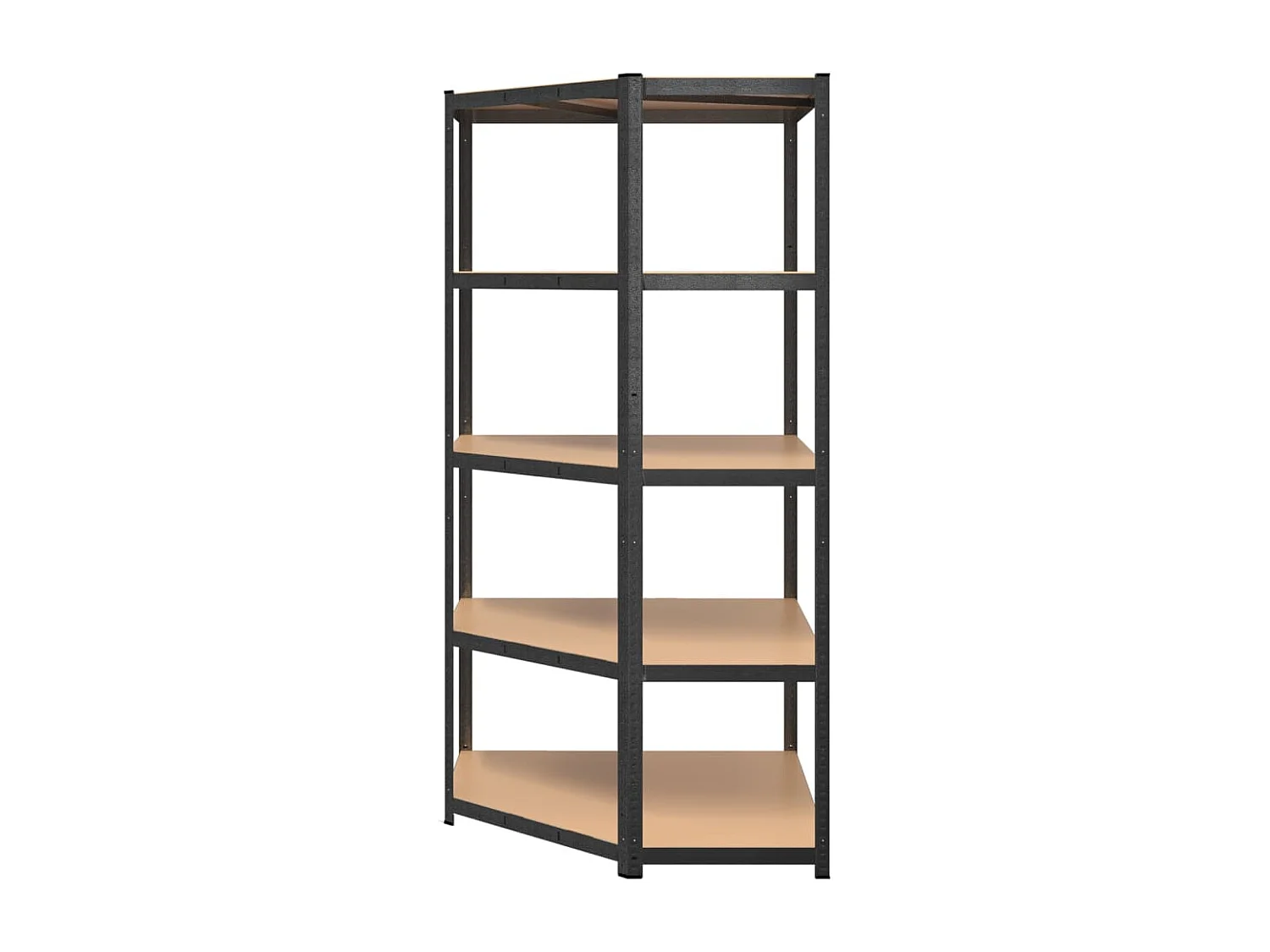 Étagère d'angle 5 niveaux Gris Acier et bois d'ingénierie OFR86003 BonneVie Meuble