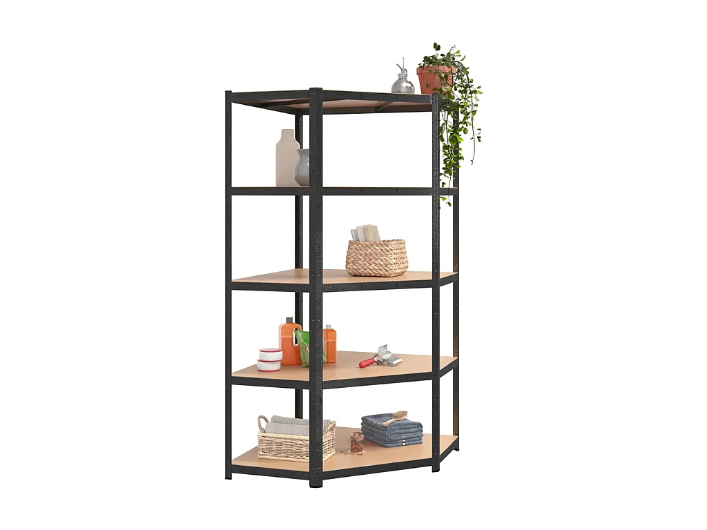 Estantería esquina resistente 5 niveles acero y contrachapada ES770809