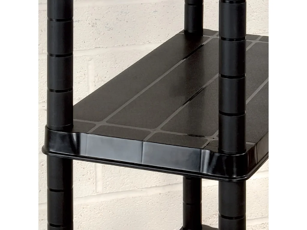 Étagère de rangement à 4 niveaux Noir 244x30,5x130 cm Plastique OFR19910 BonneVie Meuble