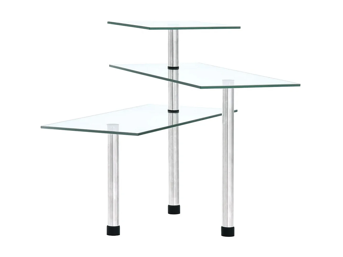 Estante de cozinha para canto 3 prateleiras vidro temperado PT741367