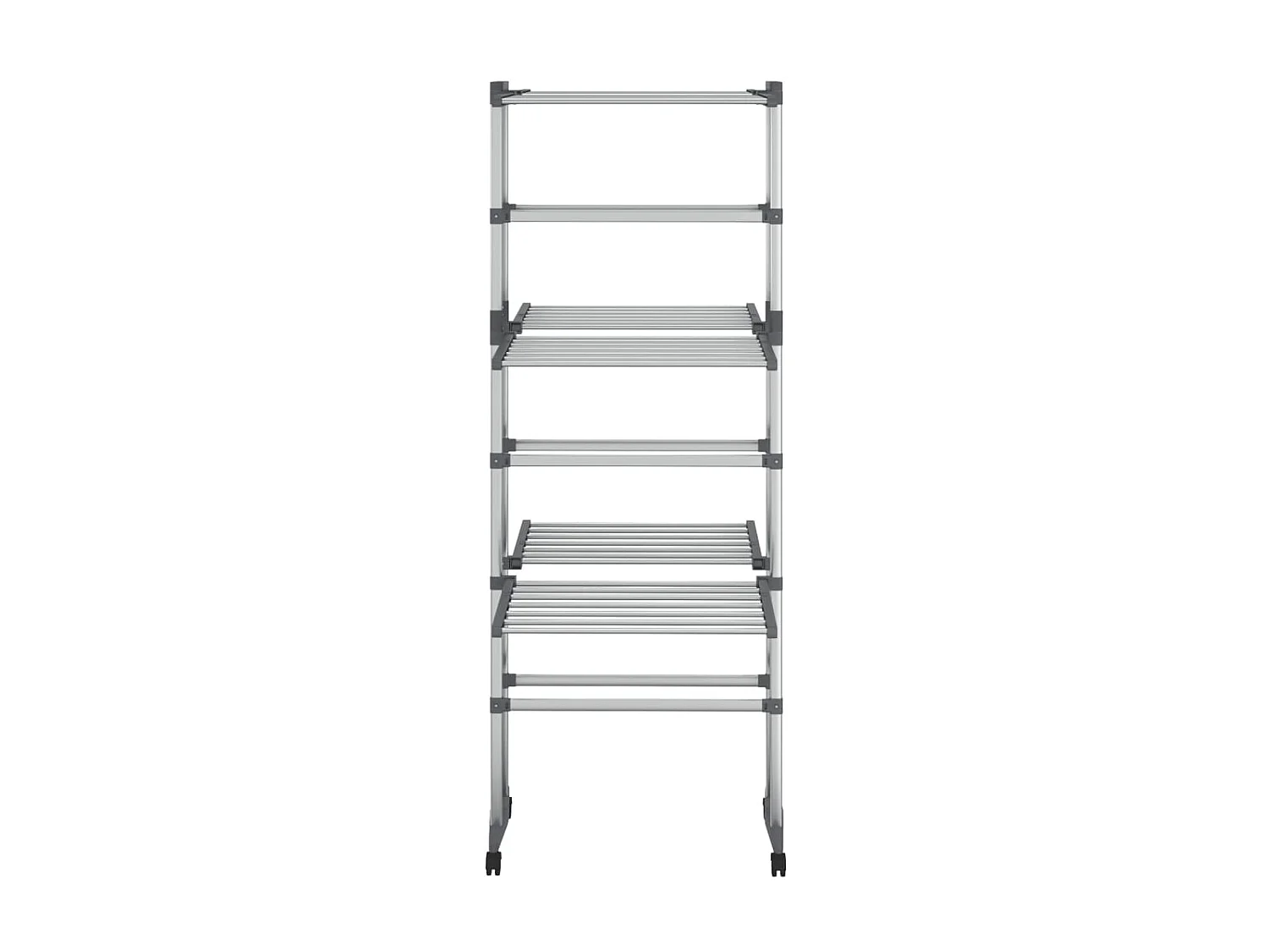 Estendal com 3 prateleiras/rodas 60x70x129 cm prateado PT905681