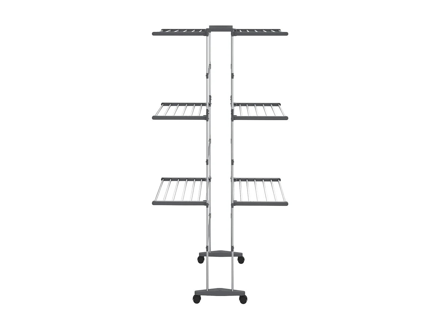 Tendedero de 3 niveles con ruedas plateado 60x70x129 cm ES926528