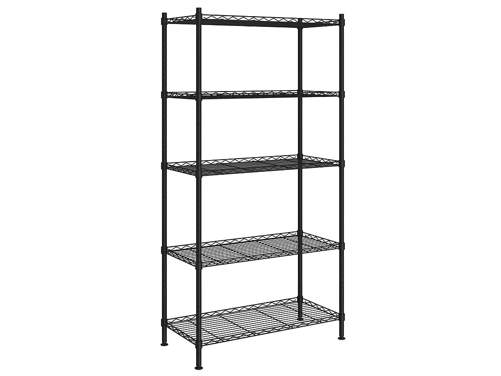 Unidade de 5 prateleiras 90x35x180 cm 250 kg preto PT903125