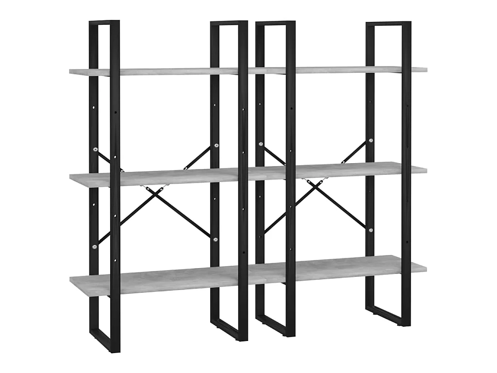 Étagère de rangement Gris béton 60x30x210 cm Bois d'ingénierie OFR84215 BonneVie Meuble