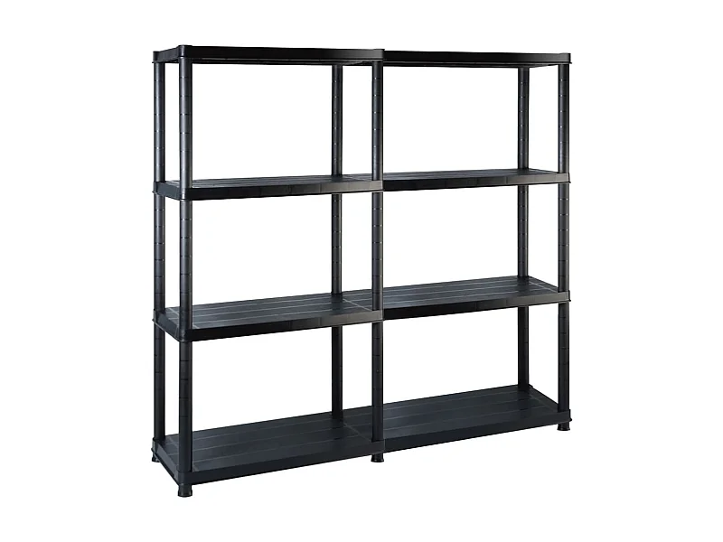Estante de almacenaje 4 niveles negro plástico 122x30,5x130 cm ES799231