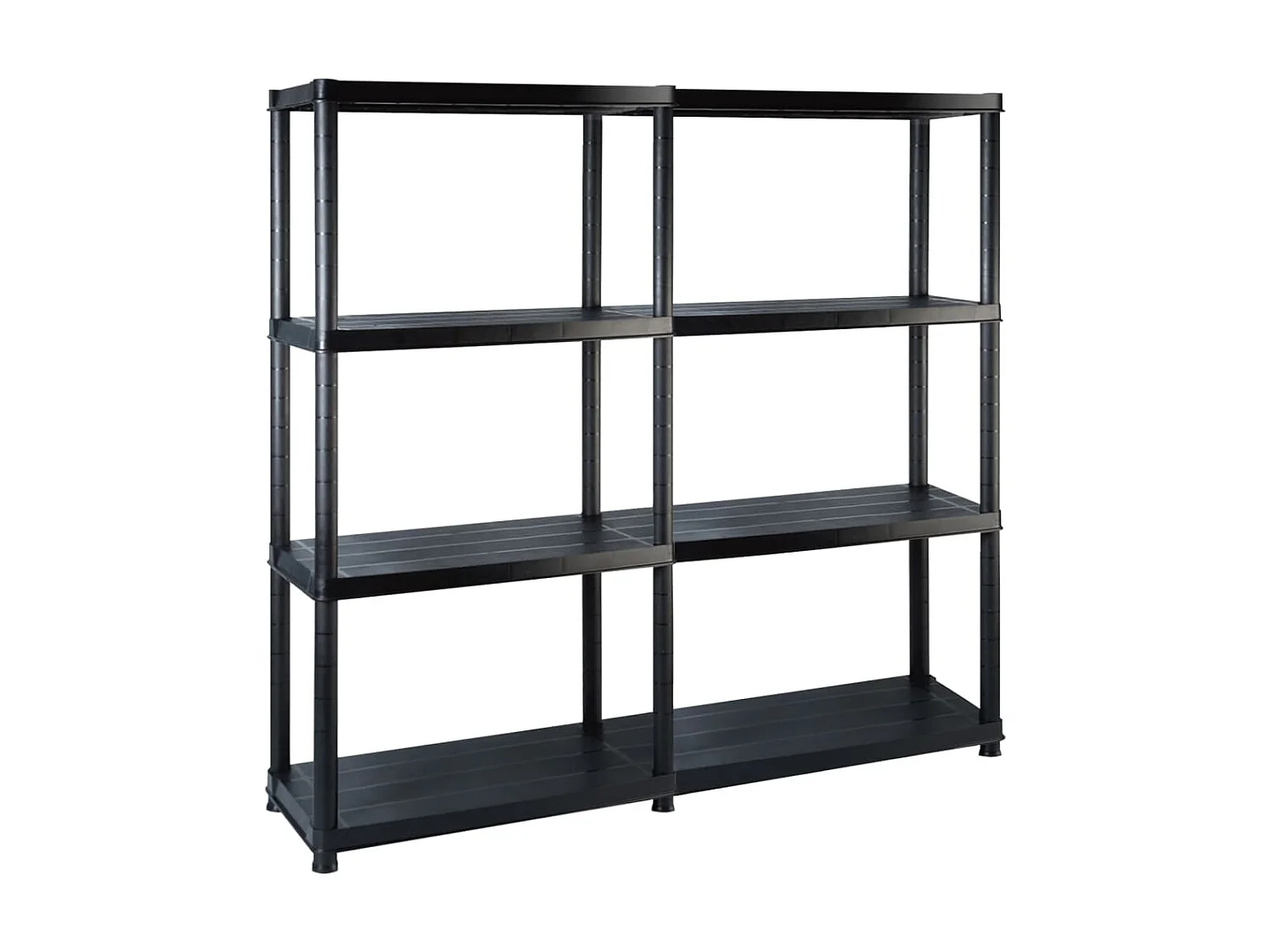 Estante de almacenaje 4 niveles negro plástico 122x30,5x130 cm ES799231