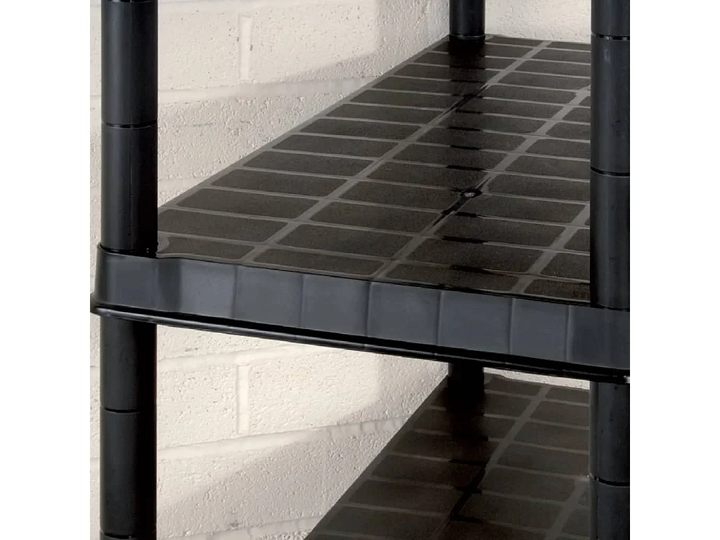 Estanterías de almacenaje 5 niveles plástico negro 170x40x185cm ES596927