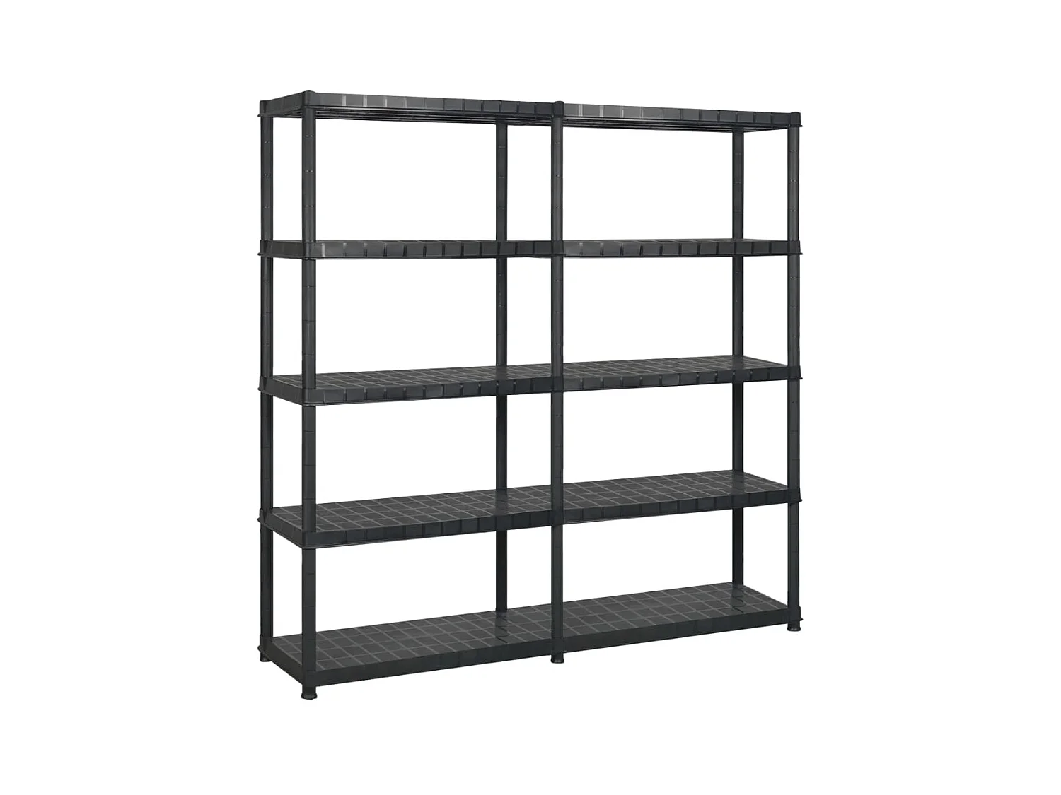 Etagère de rangement à 5 niveaux, Étagère Charge Noir 170x40x185 cm Plastique ASW91467 BonneVie Meuble