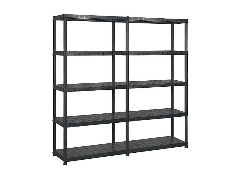 Etagère de rangement à 5 niveaux, Étagère Charge Noir 170x40x185 cm Plastique ASW91467 BonneVie Meuble