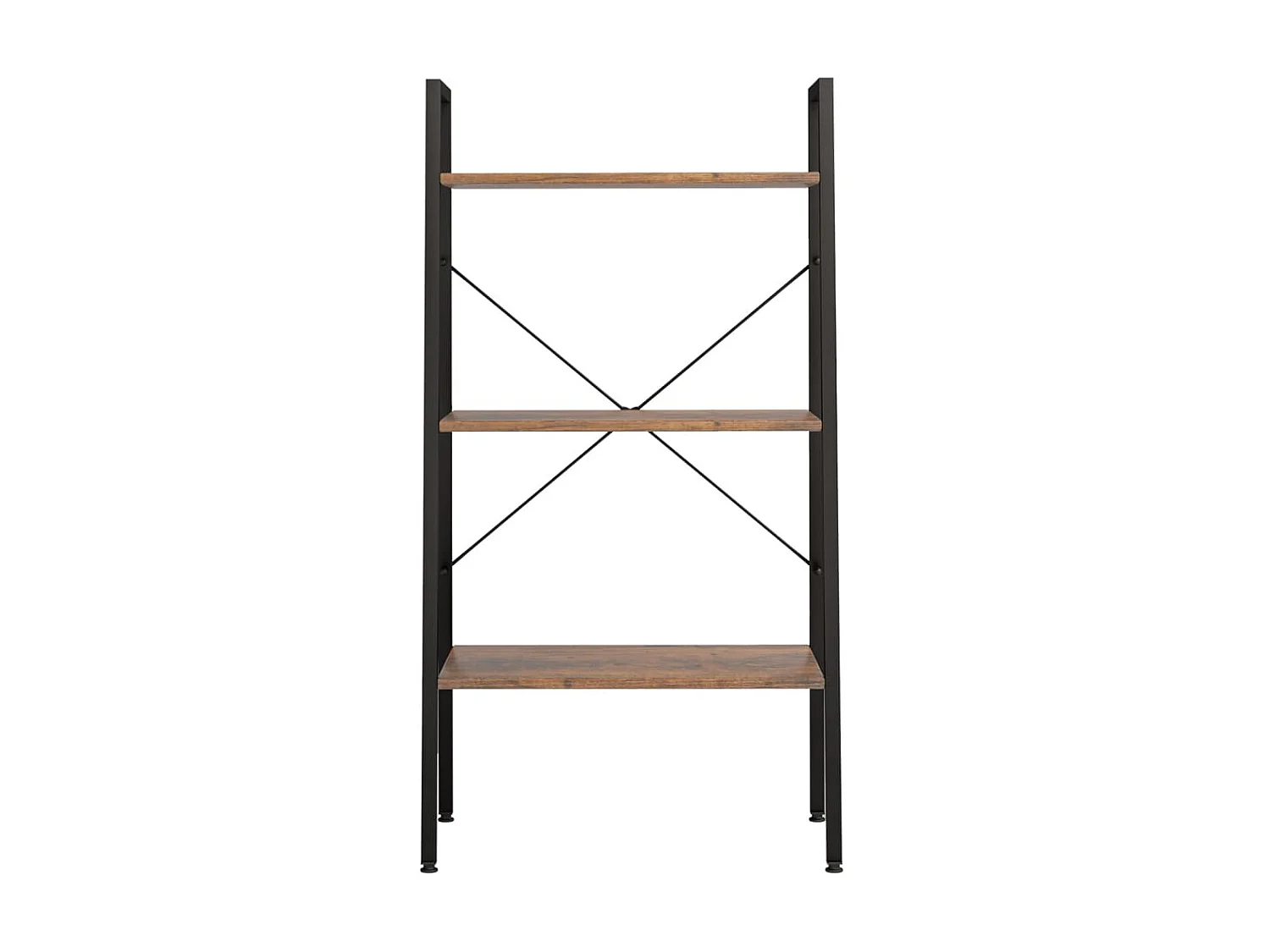Étagère sur pied 3 niveaux Marron foncé et noir 56x35x108 cm OFR13402 BonneVie Meuble