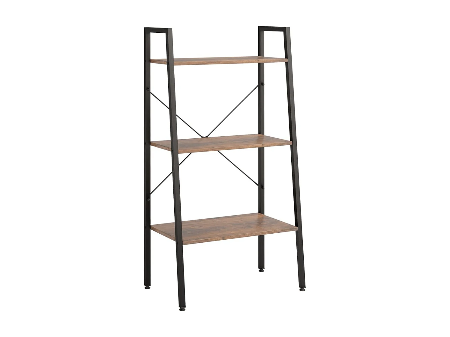 Étagère sur pied 3 niveaux Marron foncé et noir 56x35x108 cm OFR13402 BonneVie Meuble