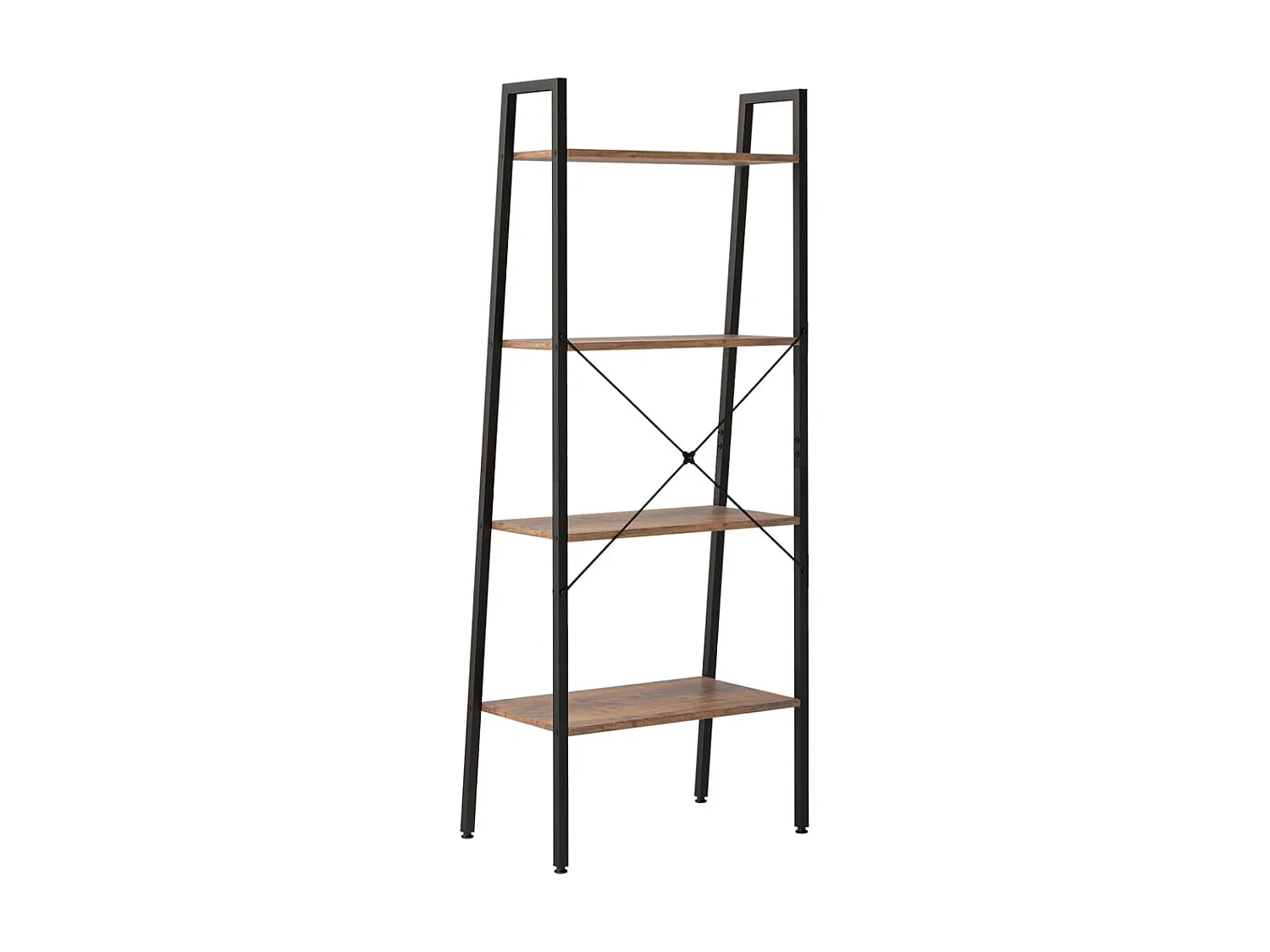 Étagère sur pied 4 niveaux Marron foncé et noir 56x35x140 cm OFR59479 BonneVie Meuble