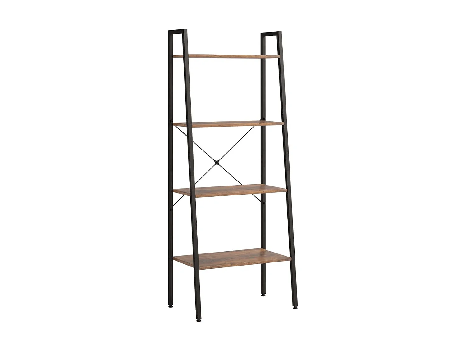 Étagère sur pied 4 niveaux Marron foncé et noir 56x35x140 cm OFR59479 BonneVie Meuble