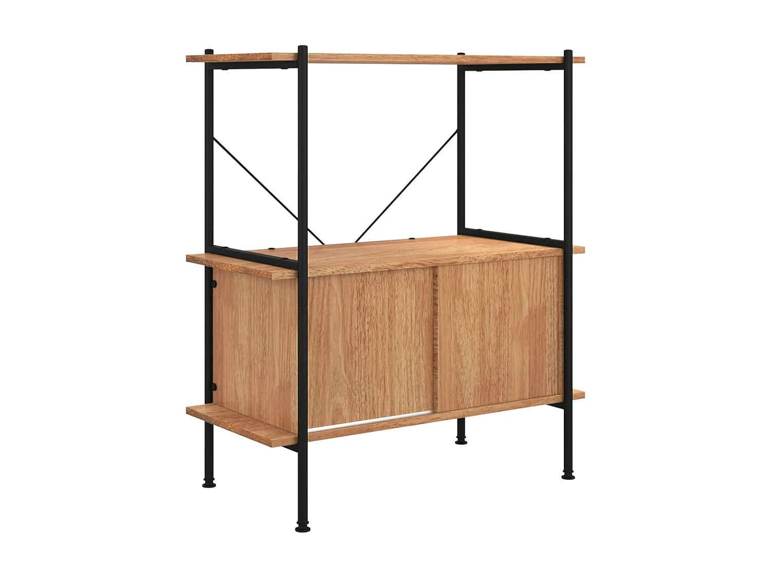 Estantería con armario 3 niveles madera y acero 80x40x92 cm ES618108