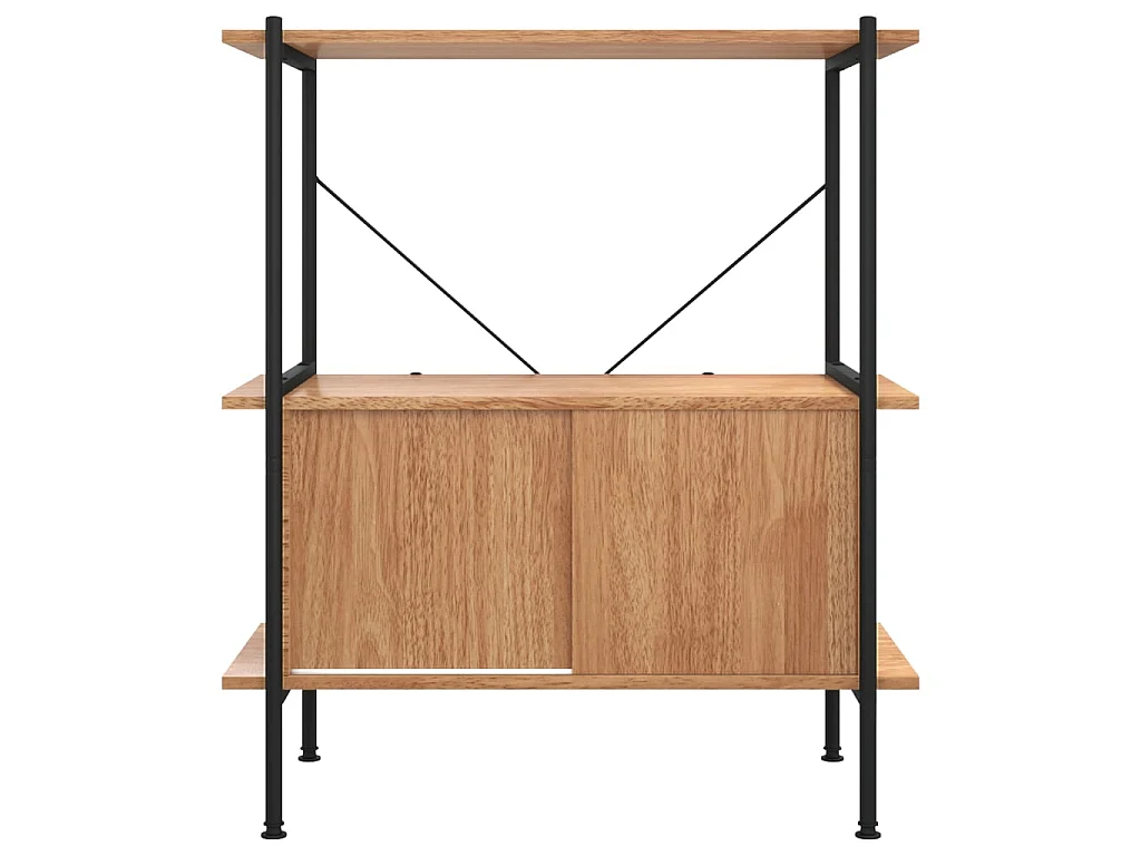 Estantería con armario 3 niveles madera y acero 80x40x92 cm ES618108