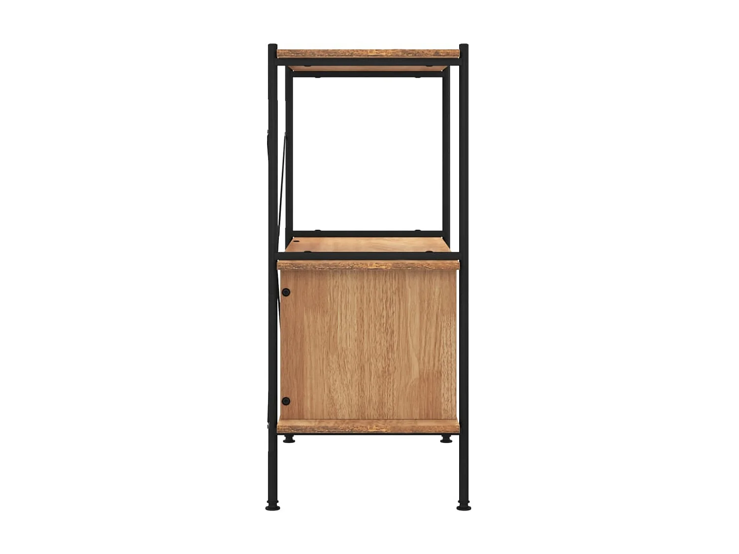 Étagère à 3 niveaux armoire 80x40x92 cm Acier bois d'ingénierie OFR26178 BonneVie Meuble