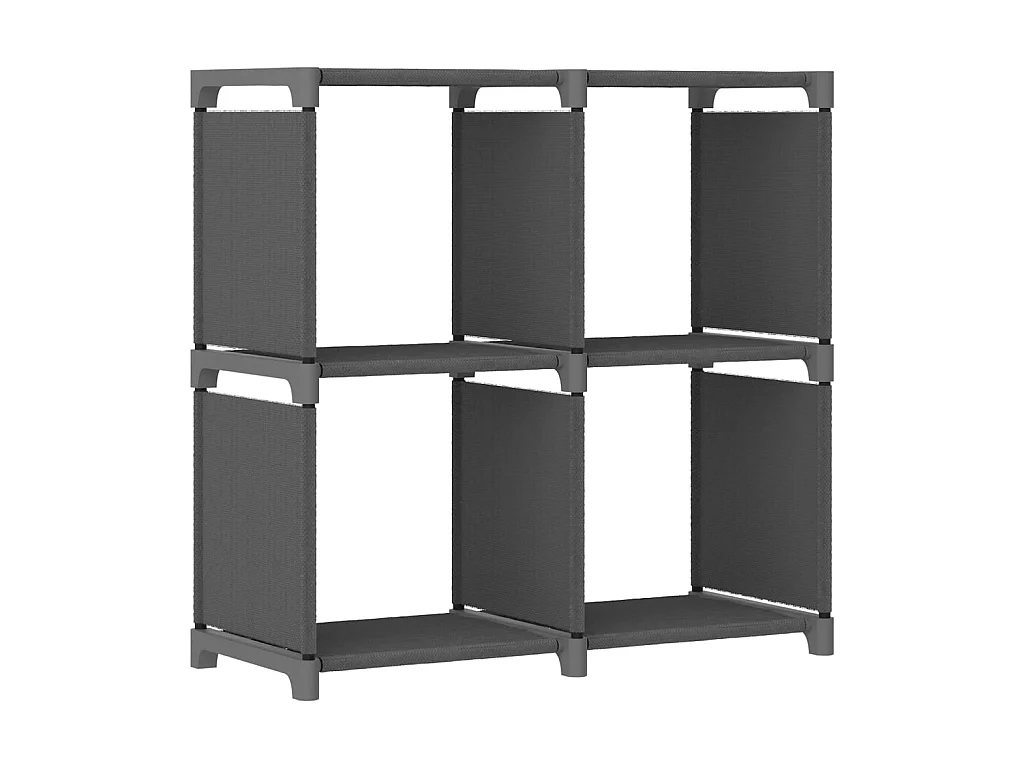 Étagère d'affichage 4 cubes Gris 69x30x72,5 cm Tissu OFR70897 BonneVie Meuble