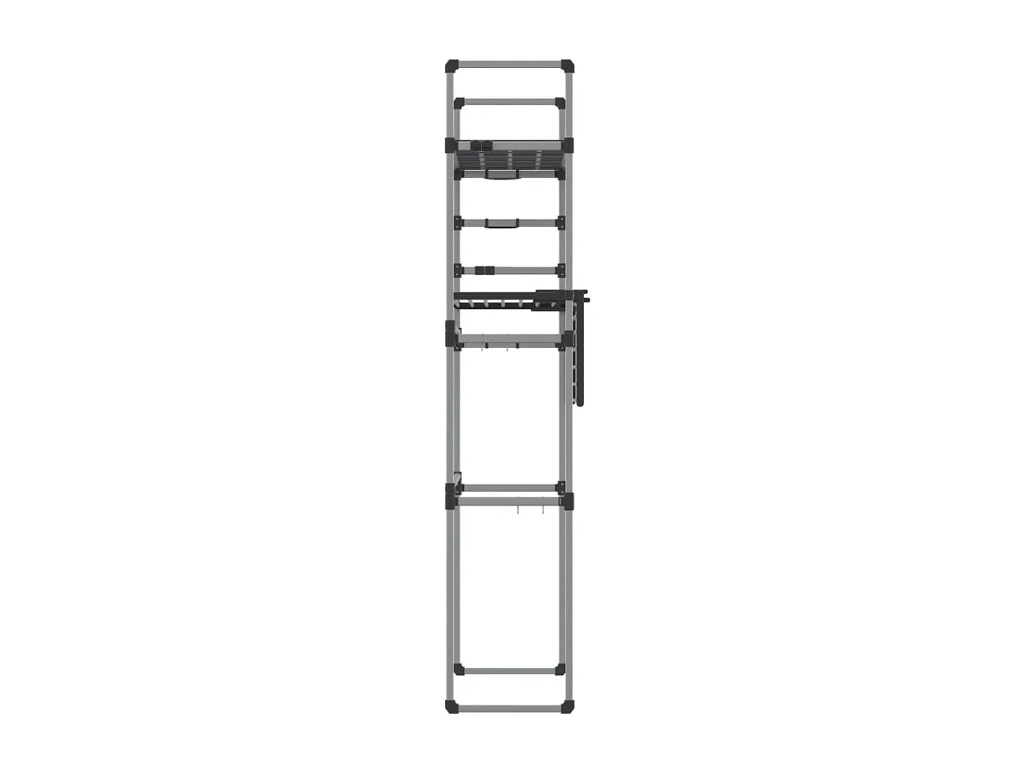 Étagère pour machine à laver 77x52x192 cm aluminium OFR86587 BonneVie Meuble