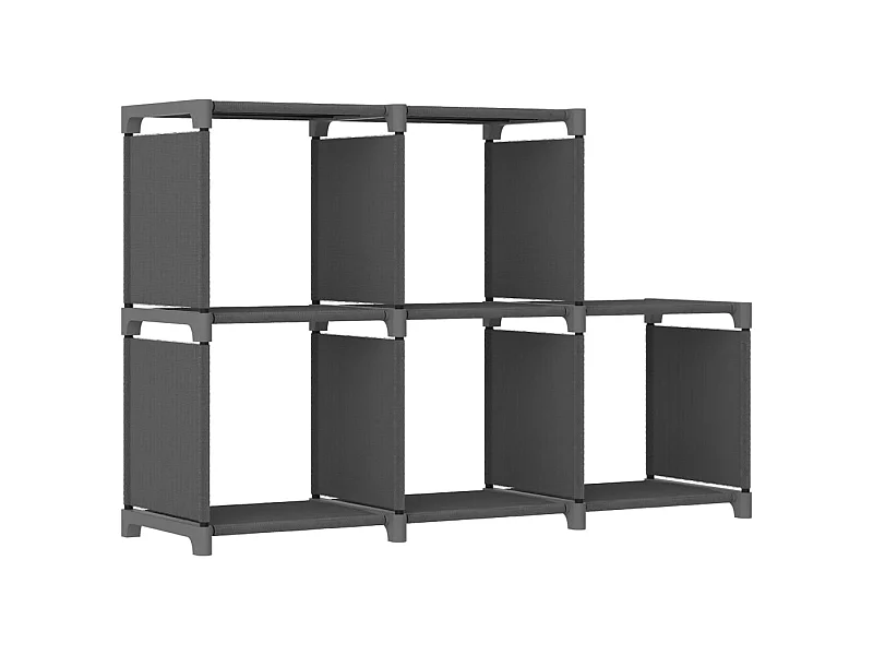Étagère d'affichage 5 cubes Gris 103x30x72,5 cm Tissu OFR61607 BonneVie Meuble