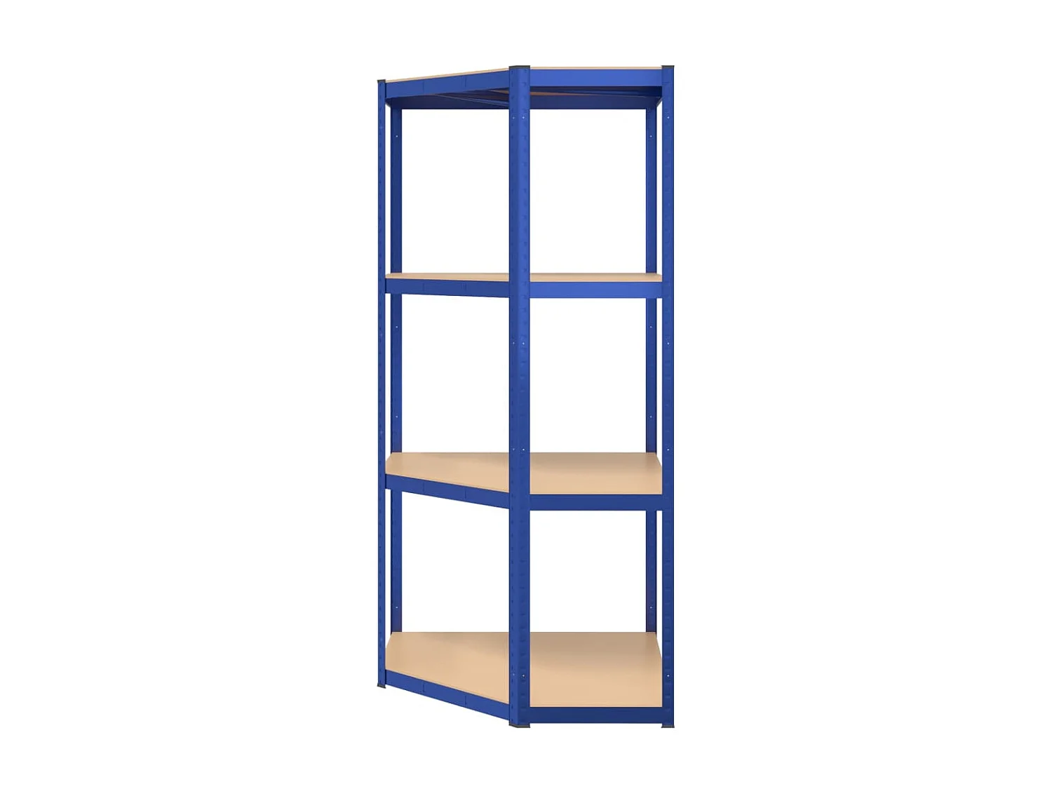 Estantería esquina 4 niveles madera contrachapada y acero azul ES821597