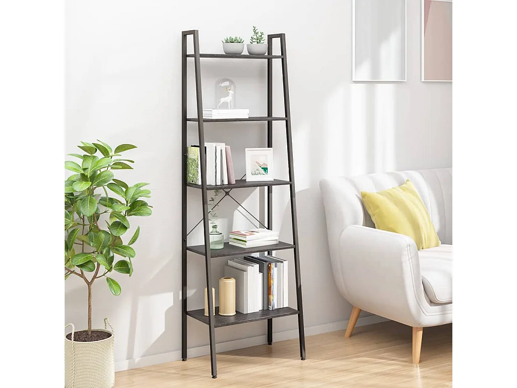 Étagère sur pied 5 niveaux Noir 56x35x174 cm OFR87801 BonneVie Meuble