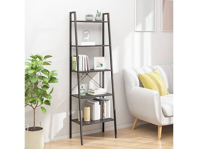 Étagère sur pied 5 niveaux Noir 56x35x174 cm OFR87801 BonneVie Meuble