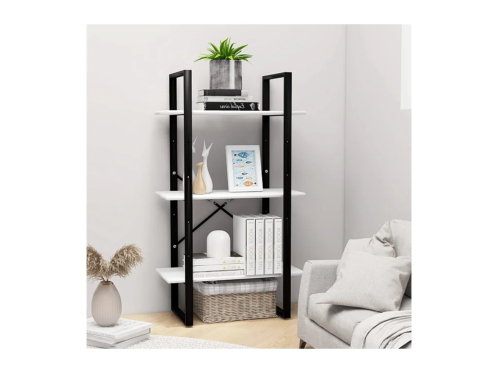 Étagère de rangement Blanc 60x30x105 cm Aggloméré OFR48025 BonneVie Meuble