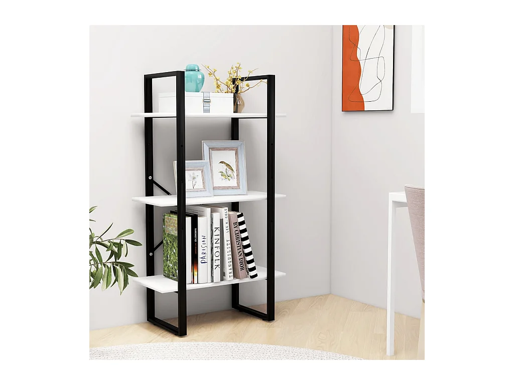 Estante almacenamiento madera contrachapada blanco 60x30x105 cm ES835328