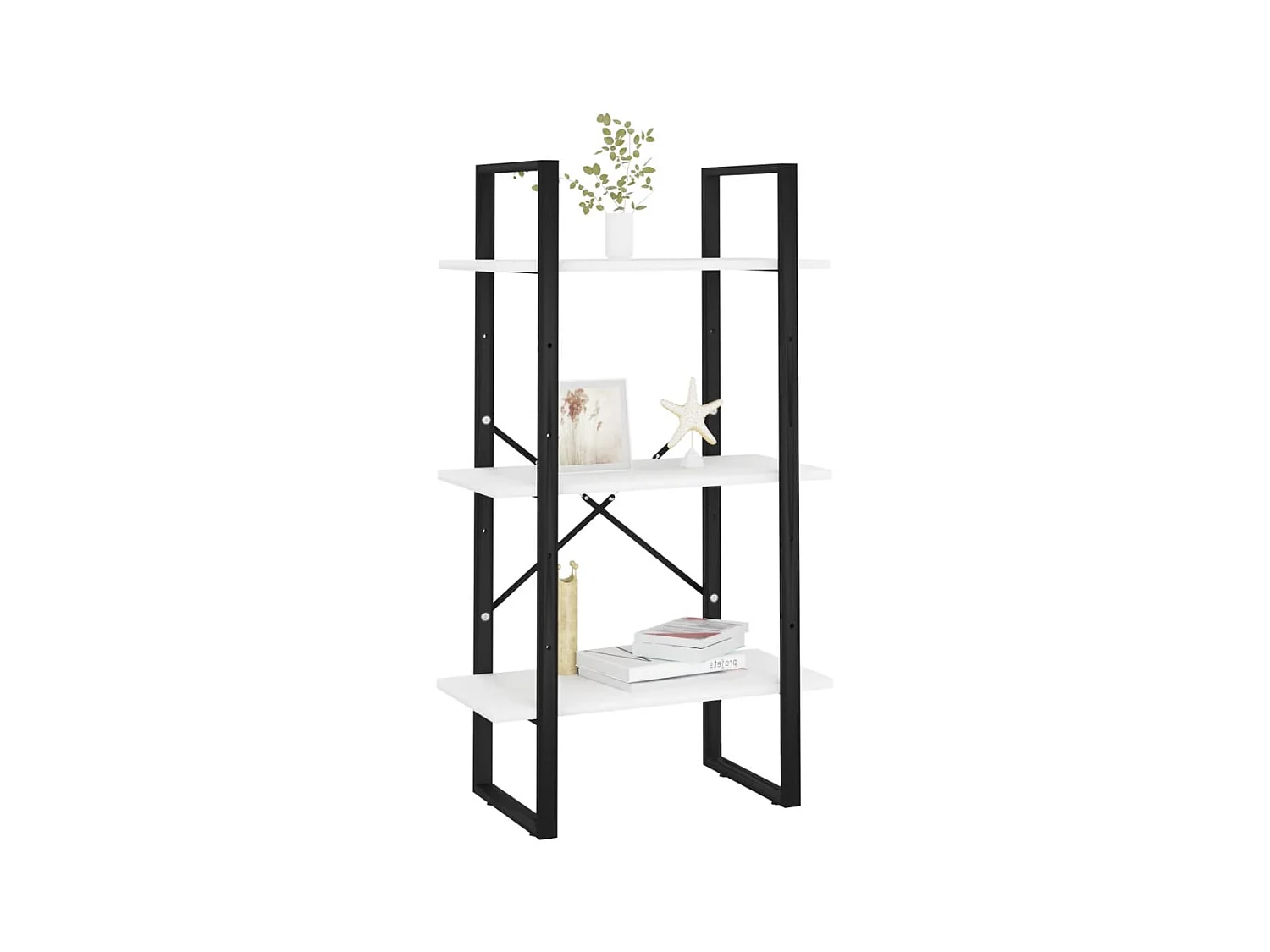 Estante almacenamiento madera contrachapada blanco 60x30x105 cm ES835328