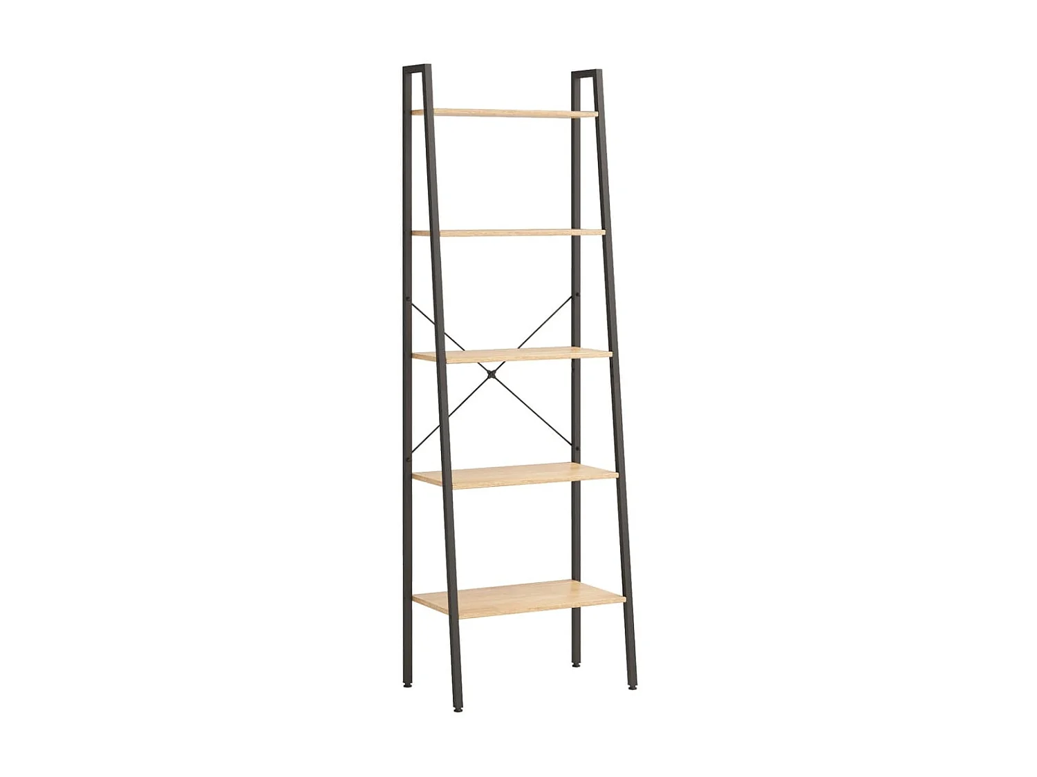 Étagère sur pied 5 niveaux Marron clair et noir 56x35x174 cm OFR98769 BonneVie Meuble