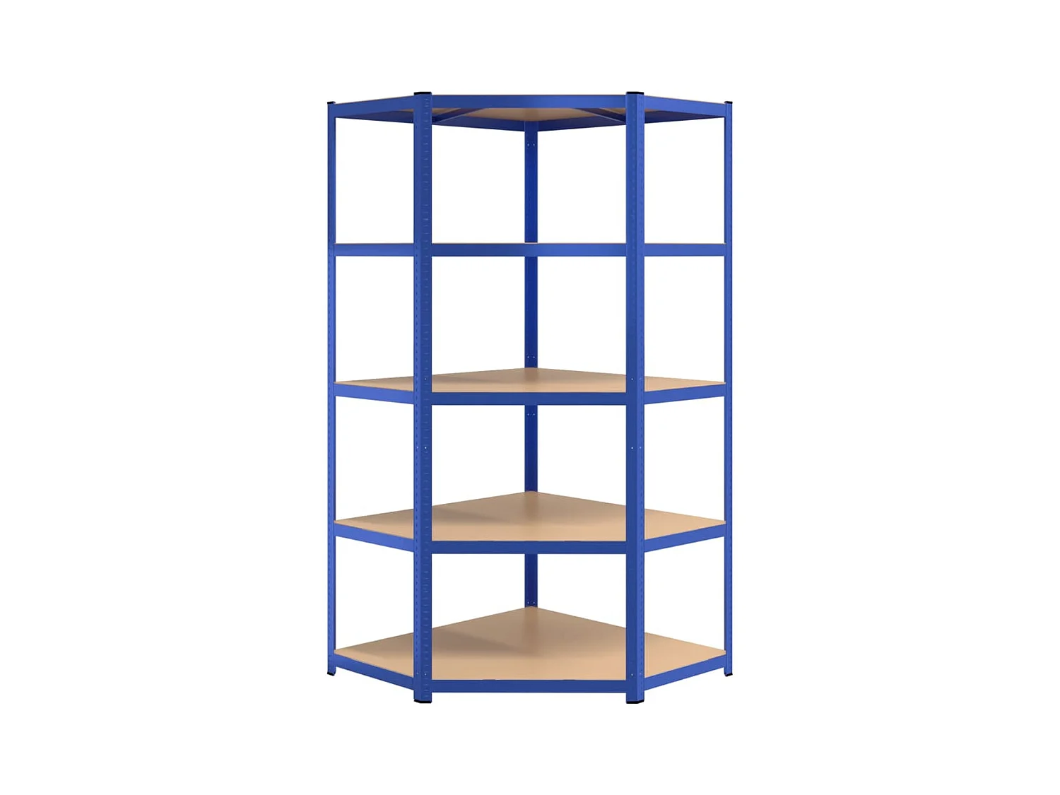 Estantería esquina 5 niveles madera contrachapada y acero azul ES762310
