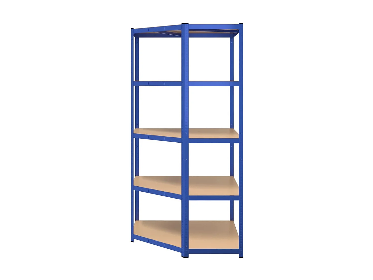 Étagère d'angle à 5 niveaux Bleu Acier et bois d'ingénierie OFR11540 BonneVie Meuble
