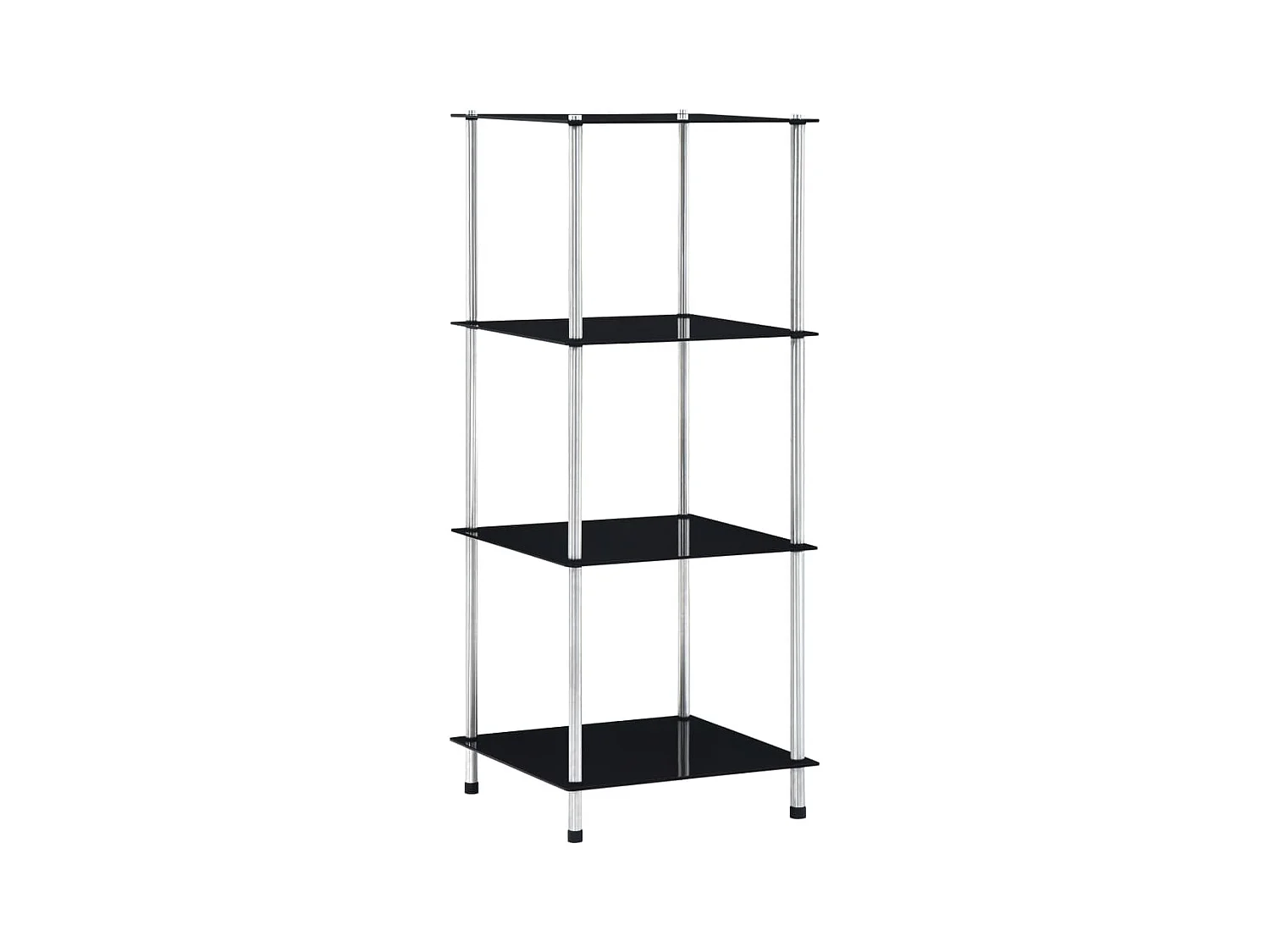 Étagère 4 niveaux Noir 40x40x100 cm Verre trempé OFR58318 BonneVie Meuble