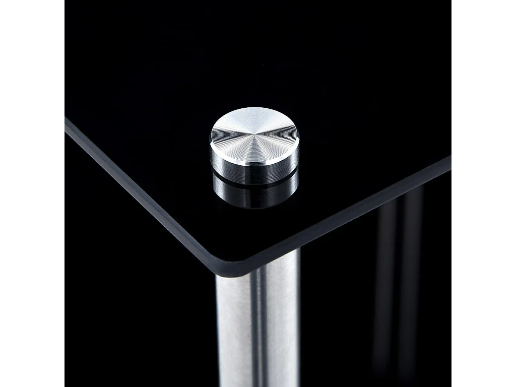 Étagère 4 niveaux Noir 40x40x100 cm Verre trempé OFR58318 BonneVie Meuble