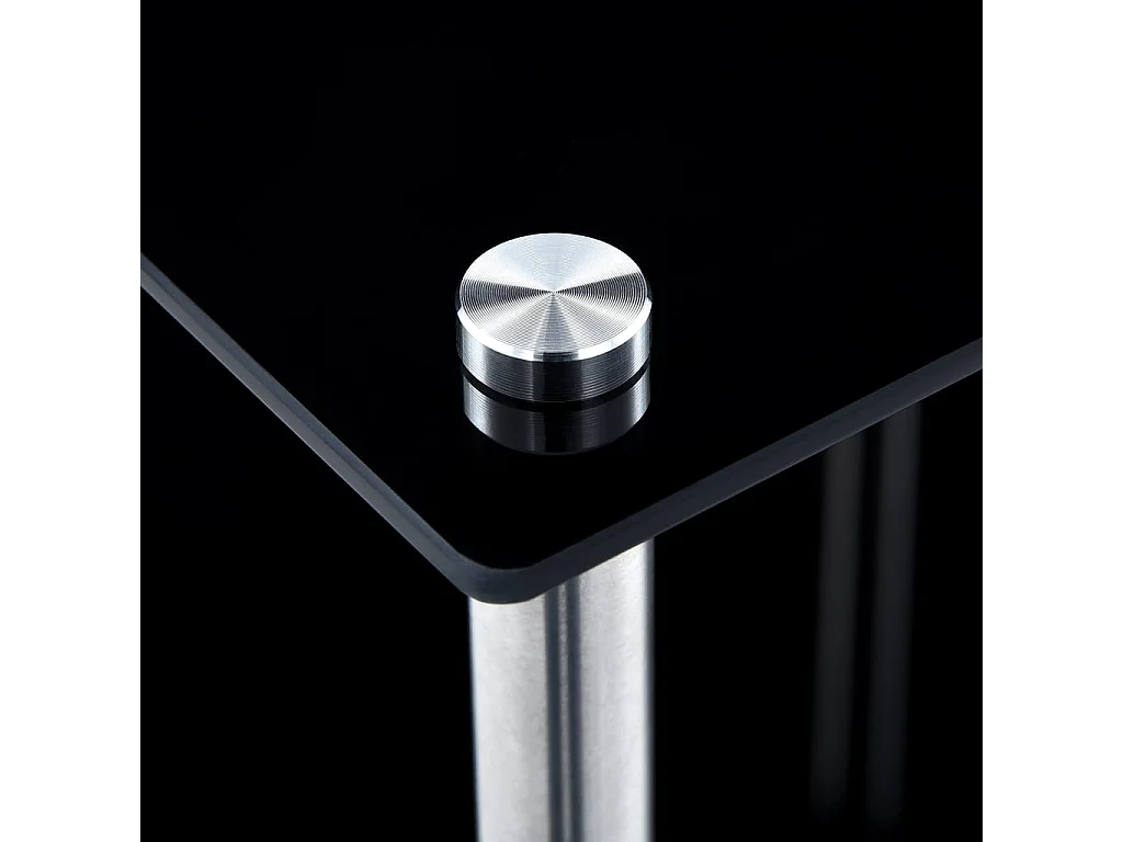 Estante 3 prateleiras 40x40x67 cm vidro temperado preto PT478701