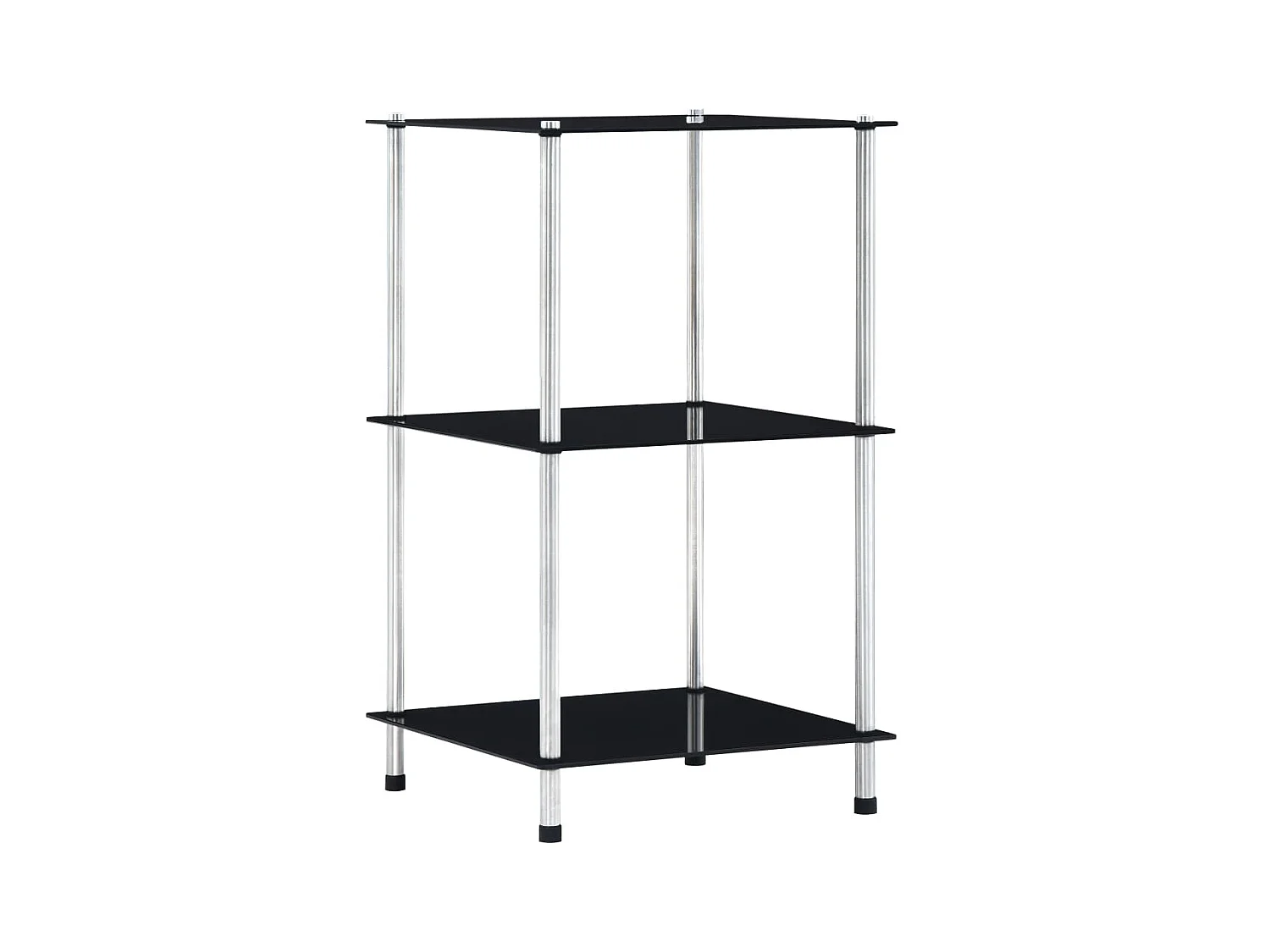 Étagère 3 niveaux Noir 40x40x67 cm Verre trempé OFR31212 BonneVie Meuble
