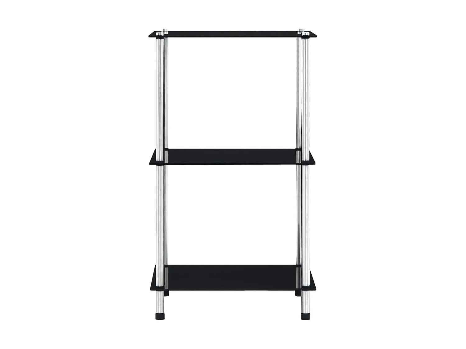 Estante 3 prateleiras 40x40x67 cm vidro temperado preto PT478701