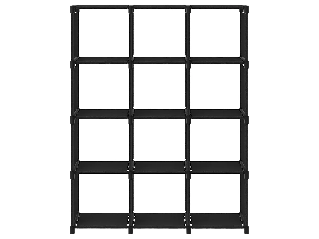 Étagère d'affichage 12 cubes Noir 103x30x141 cm Tissu OFR57727 BonneVie Meuble