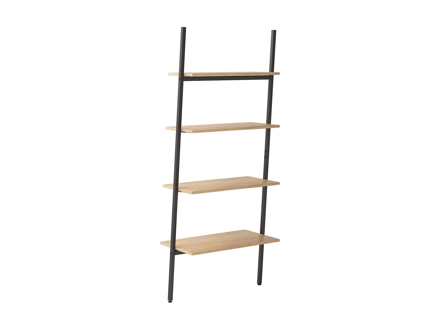 Étagère inclinée à 4 niveaux Marron clair et noir 64x34x150,5cm OFR16967 BonneVie Meuble