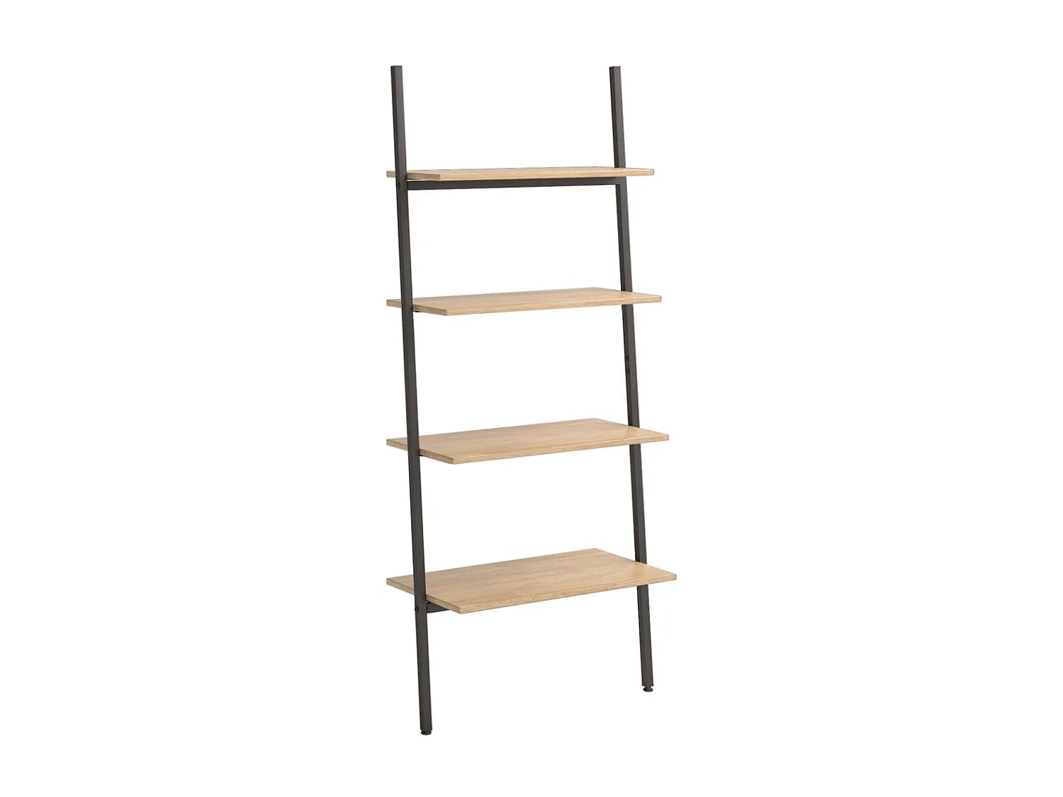 Étagère inclinée à 4 niveaux Marron clair et noir 64x34x150,5cm OFR16967 BonneVie Meuble