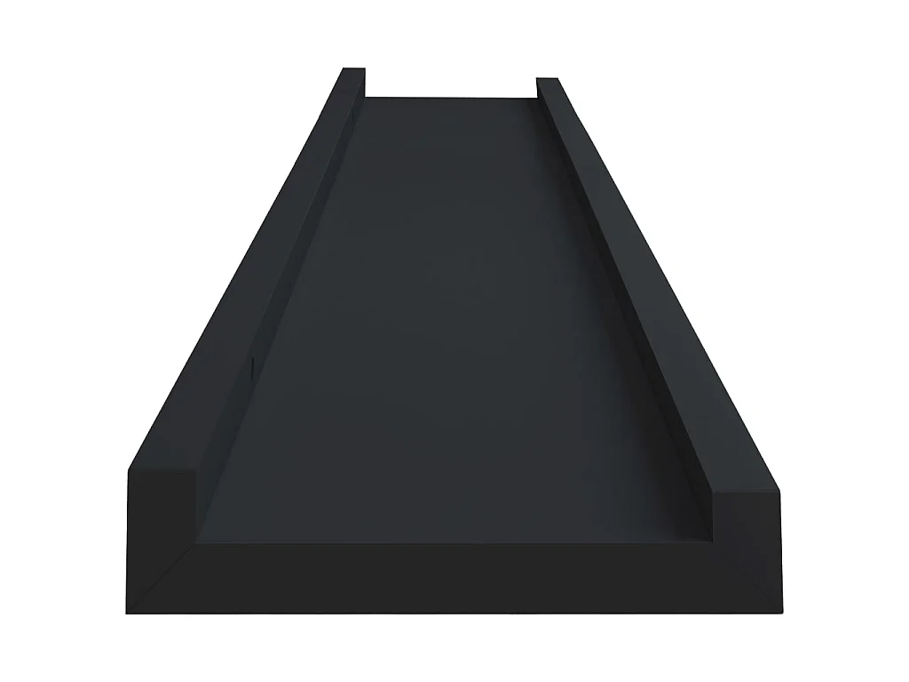 Étagères à rebord pour cadre photo 2 pcs Noir 80x9x3 cm MDF OFR78394 BonneVie Meuble
