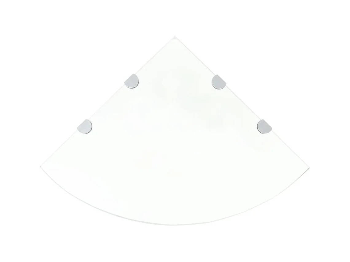 Étagère de coin et supports chromés Verre transparent 45x45 cm OFR70754 BonneVie Meuble