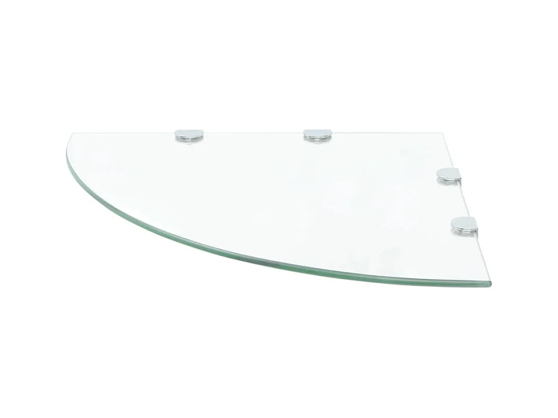 Hoekschap met chromen dragers transparant 45x45 cm glas NL205256