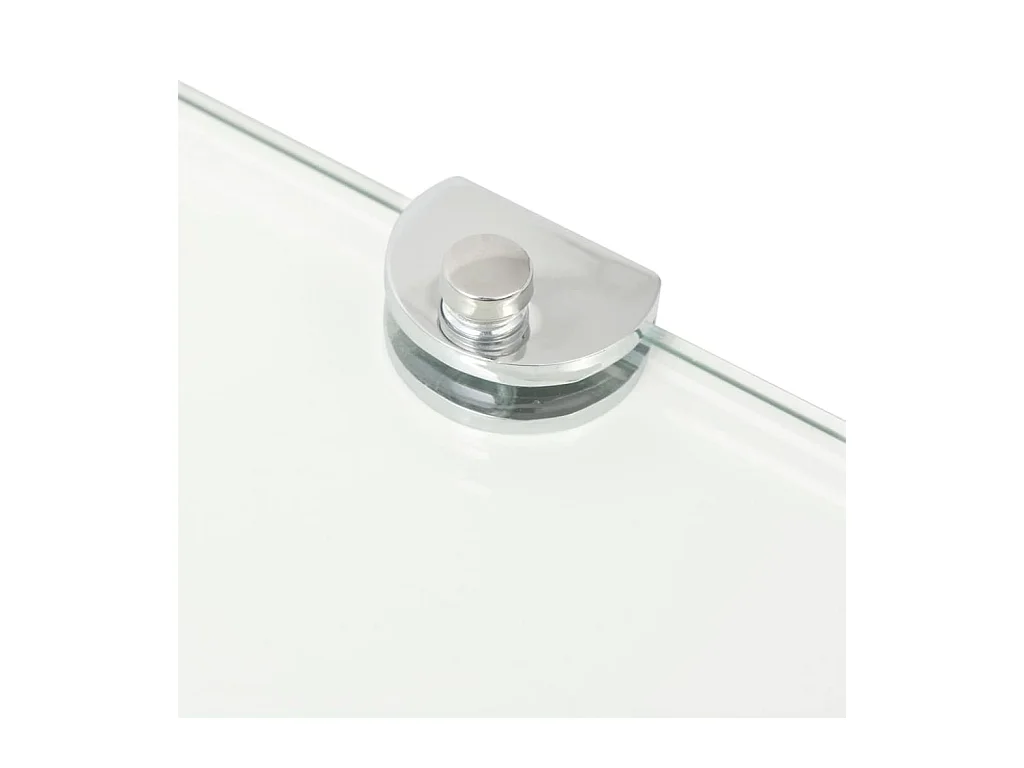 Hoekschap met chromen dragers transparant 45x45 cm glas NL205256