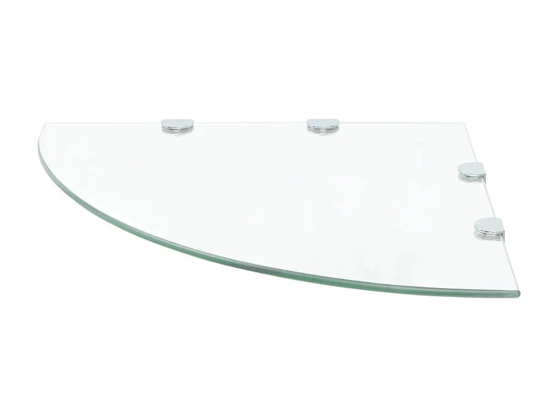 Estante de esquina con soportes cromados vidrio blanco 45x45 cm ES347248